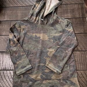 Millie And Roo Long Sleeve Steel Camo Pocket Hoodie